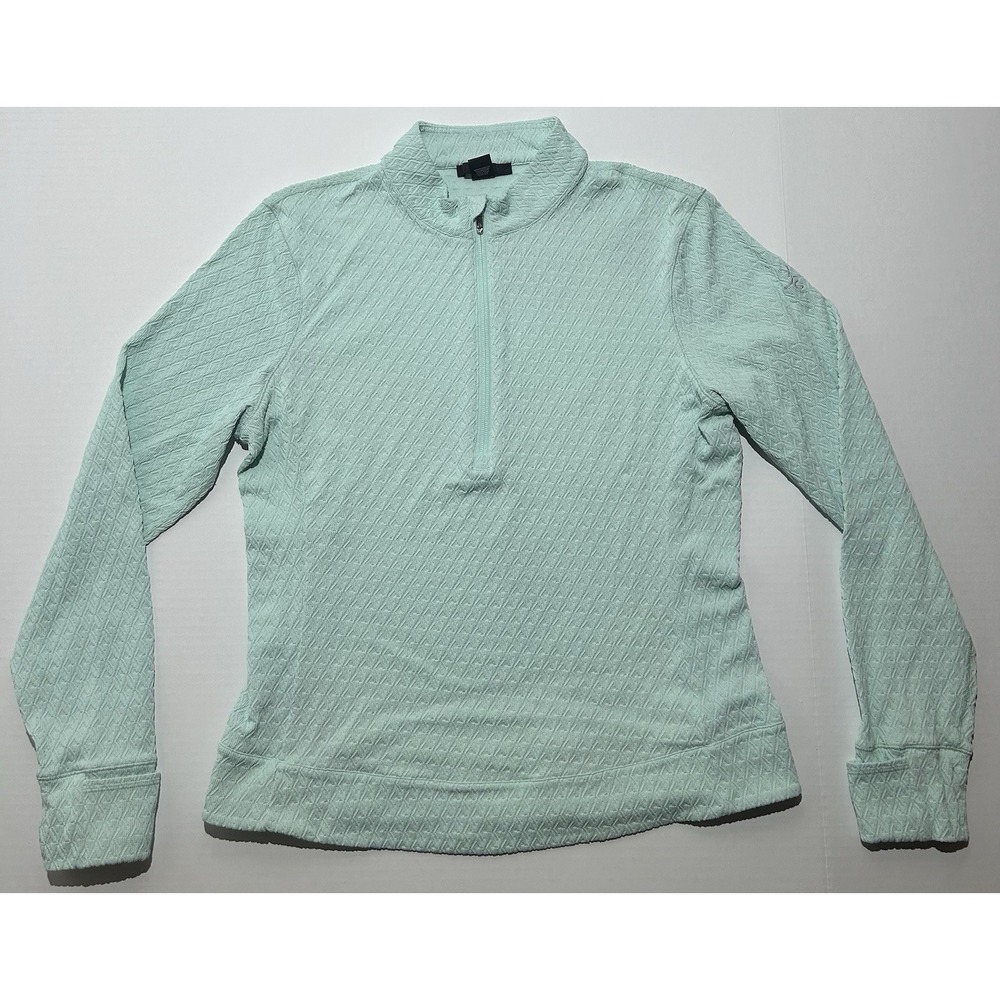 Greyson Diamond All Day Jacquard Valley Pullover Womens Small Green Golf Casual